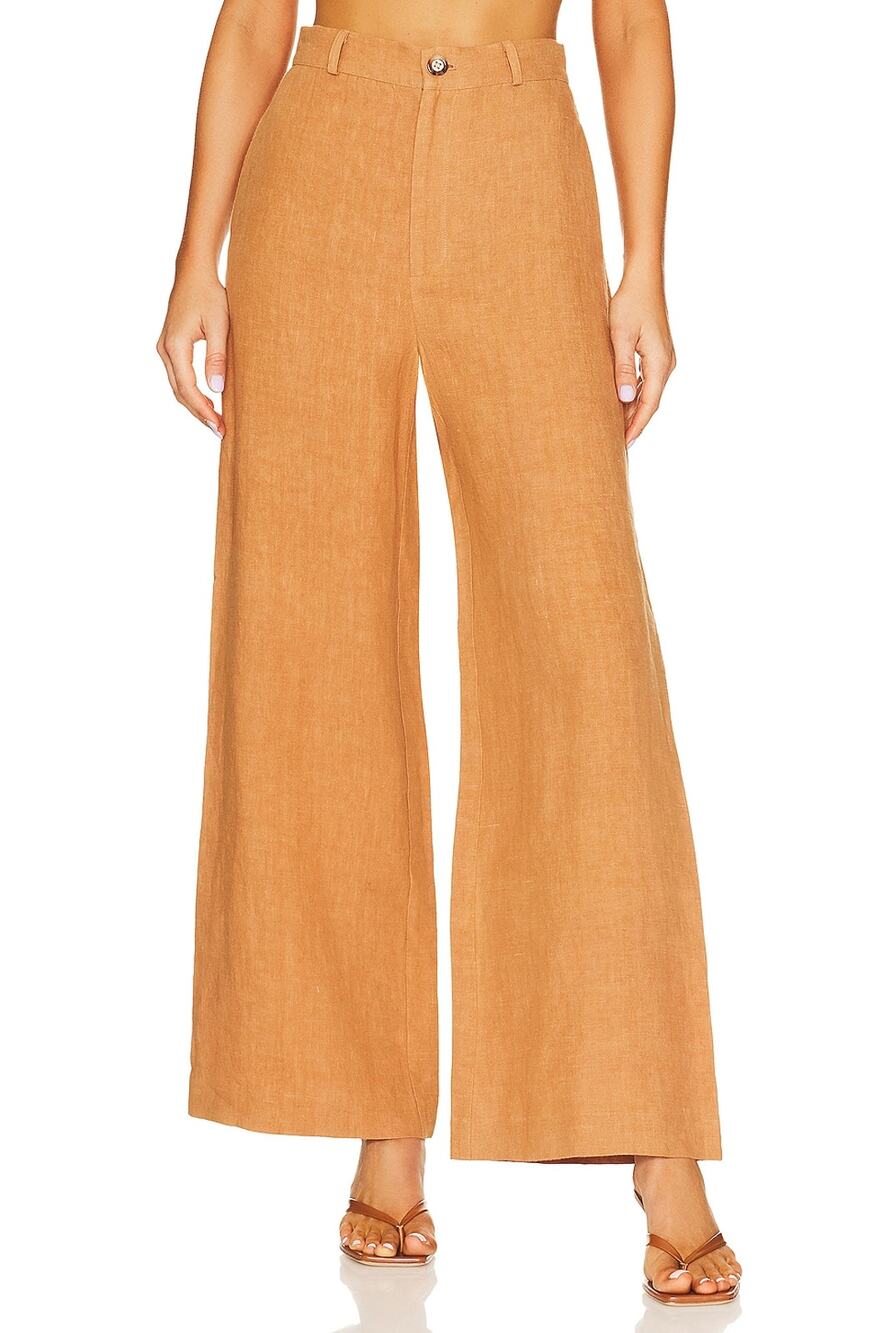 Bardot Linen Brown Enya Pants Size XS